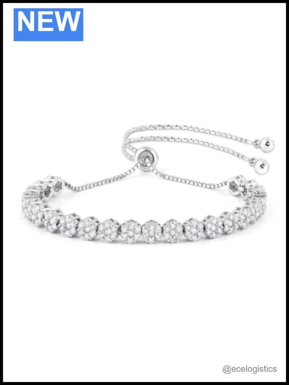 Moissanite Tennis Bracelet S925 Sterling Silver 2.61CT Adjustable 7.5in